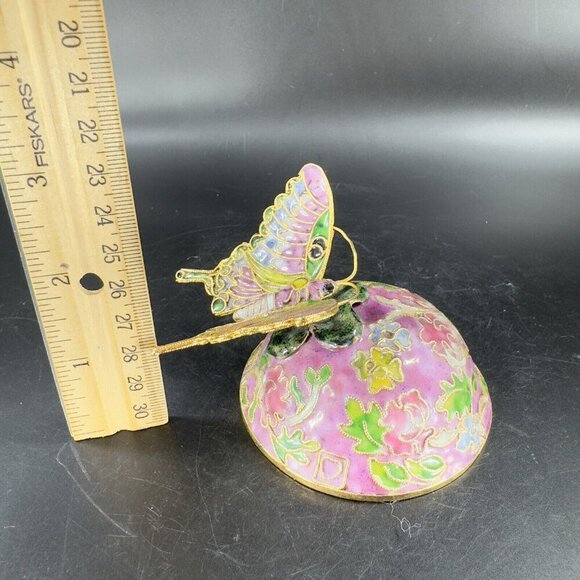 Sankyo Butterfly Cloisonne Enamel Fairy Fantasy Romance Metal Figure Multicolor - Picture 5 of 14